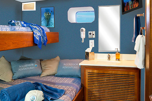 Каюты «Twin» на яхте Cayman Aggressor IV Каюты «Twin» на яхте Cayman Aggressor IV